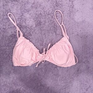 Aerie Soft Pink Ruched Bikini Top